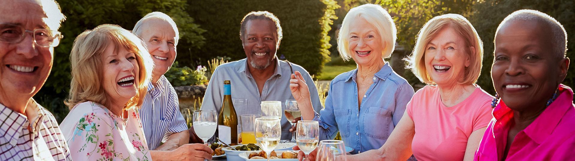 Image of senior friends enjoying brunch